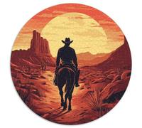 Vacheboy du désert de l'Ouest Sauvage 1000pcs (67.5x67.5cm) Puzzle pour Adultes - Dessin Animé Illustration,Jouet De DIY