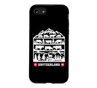 Vaches d'art Folklorique Suisse Papercut Descendant des Alpes Coque pour iPhone SE (2020) / 7/8