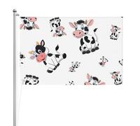 Vaches de dessins animés,Drapeau de jardin, bannière décorative, drapeau double face, 2 x 3 pieds, pour extérieur et intérieur