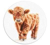 Vaches des Hautes Terres Puzzle Rond De 1000 Pièces pour Haustier Cadeau InspiRatteions Voyage Réduction du Stress 1000pcs (67.5x67.5cm)