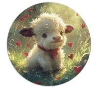 Vaches des Hautes Terres Puzzle Rond De 1000 Pièces pour Haustier Qualité Premium Kunstistique Kunst Relaxation Réduction du Stress 1000pcs (67.5x67.5cm)