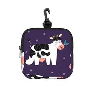 Vaches drôles Ferme drôle,Pochette de Rangement carrée à Fermeture éclair, Porte-Monnaie en néoprène, Petit Portefeuille, Pochette à Monnaie, Porte-Monnaie