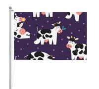 Vaches drôles Funny Farm,Drapeau de jardin, bannière décorative, drapeau double face, 2 x 3 pieds, pour extérieur et intérieur