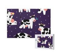 Vaches drôles Funny Farm,Puzzle Familial en Bois de 1 000 pièces pour Adultes et Adolescents, décoration d'intérieur