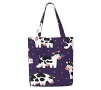 Vaches drôles Funny Farm，Sacs d'épicerie réutilisables, sacs fourre-tout de grande capacité, sac à bandoulière en toile