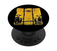 Vaches et OVNI au-Dessus de la Ferme | La Science-Fiction Rencontre la Vie à la Campagne PopSockets PopGrip Adhésif