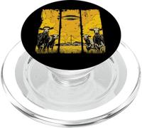 Vaches et OVNI au-Dessus de la Ferme | La Science-Fiction Rencontre la Vie à la Campagne PopSockets PopGrip pour MagSafe