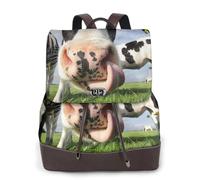 Vaches hollandaises,Sac à dos imperméable pour femme, sac à dos de voyage léger en cuir PU tendance