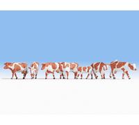 NOCH Vaches, Marron-Blanc, Colorié à la Main pour Modélisme H0, De Avec 7 Figure