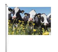 Vaches noires et blanches,Drapeau de jardin, bannière décorative, drapeau double face, 2 x 3 pieds, pour extérieur et intérieur