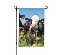 Vaches noires et blanches, drapeau de jardin d'été double face de 12 x 18 pouces pour l'extérieur