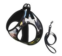 Vaches Noires et Blanches,Harnais pour Animaux de Compagnie, Harnais réfléchissant réglable pour Chien,M