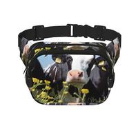 Vaches Noires et Blanches,Sac Banane carré Double Couche, Sac de Poitrine