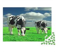 Vaches Pâturage Puzzle 1000 Pièces Adulte avec Emboîtement Parfait, Puzzle Complexe Vaches Prairiespuzzle De Développement Cognitif pour Une Activité Intergénérationnelle, Passion N