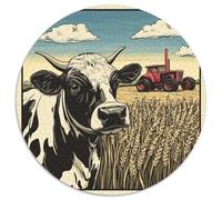 Vaches, Tracteur et blé | pour Adultes |Style Bande dessinée rétro| 1000pcs (67.5x67.5cm) Puzzles Jeux ÉduChatifs Puzzles De Décoration Intérieure