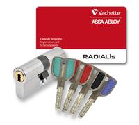 Vachette - 583102 - Cylindre 2 entrées Radialis - 32,5x32,5 - 4 clés couleurs 67101
