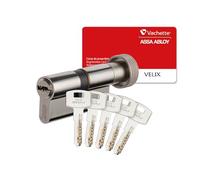 Vachette Cylindre à Bouton VELIX 30x30 - Finition Nickelée - Résistance Bumping, Perçage et Crochetage - 5 Clés Réversibles, Carte de Propriété et Brevet Exclusif jusqu'en 2036 - Garantie 2 Ans