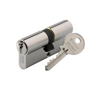 Vachette Cylindre de Serrure Mécanique FIRST pour Porte - Double Entrée 30x35mm - Mécanisme 5 Goupilles Sécurisé - 3 Clés - Installation Facile - Garantie 2 Ans - Finition Nickelée