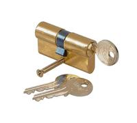Vachette Cylindre de Serrure Mécanique FIRST pour Porte - Double Entrée 30x40mm - Mécanisme 5 Goupilles Sécurisé - 3 Clés - Installation Facile - Garantie 2 Ans - Finition Laiton