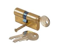 Vachette Cylindre de Serrure Mécanique FIRST pour Porte - Double Entrée 30x80mm - Mécanisme 5 Goupilles Sécurisé - 3 Clés - Installation Facile - Garantie 2 Ans - Finition Laiton