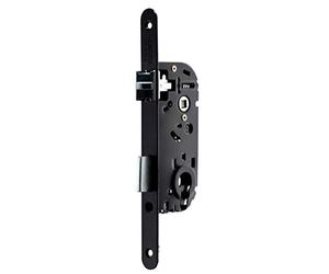 Vachette D4500-A40/N/SC - Serrure à encastrer à Cylindre, réversible, Noir | têtière bouts ronds, Axe à 40 mm - pour Porte de Bureau