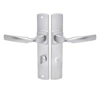 Vachette Ensemble de Poignée de Porte sur Plaque ARTIS - Version à Condamnation pour Porte de WC, Salle de Bain - Entraxe 195 mm - Matériau Zamak Résistant - Garantie 10 Ans - Finition Chrome Velours