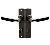Vachette Ensemble de Poignée de Porte sur Plaque ARTIS - Version à Condamnation pour Porte de WC, Salle de Bain - Entraxe 195 mm - Matériau Zamak Résistant - Garantie 10 Ans - Finition Diamant Noir