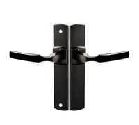 Vachette Ensemble de Poignée de Porte sur Plaque ARTIS - Version Bec de Cane pour Porte de Cuisine, Salon - Entraxe 195 mm - Matériau Zamak Résistant - Garantie 10 Ans - Finition Diamant Noir
