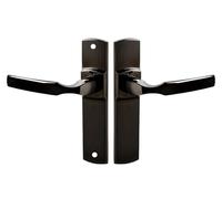 Vachette Ensemble de Poignée de Porte sur Plaque ARTIS - Version Bec de Cane pour Porte de Cuisine, Salon - Entraxe 165 mm - Matériau Zamak Résistant - Garantie 10 Ans - Finition Diamant Noir