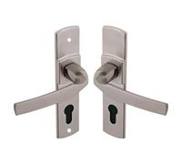 Vachette Ensemble de Poignée de Porte sur Plaque ARTIS - Version Bec de Cane pour Porte de Cuisine, Salon - Entraxe 165 mm - Matériau Zamak Résistant - Garantie 10 Ans - Finition Platine