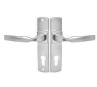 Vachette Ensemble de Poignée de Porte sur Plaque ARTIS - Version Clé I pour Porte d'Entrée, Cave, Abris de Jardin à Cylindre - Entraxe 165 mm - en Zamak Résistant - Garantie 10 Ans - Chrome Velours