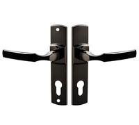 Vachette Ensemble de Poignée de Porte sur Plaque ARTIS - Version Clé I pour Porte d'Entrée, Cave, Abris de Jardin à Cylindre - Entraxe 165 mm - en Zamak Résistant - Garantie 10 Ans - Diamant Noir