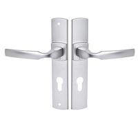 Vachette Ensemble de Poignée de Porte sur Plaque ARTIS - Version Clé I pour Porte d'Entrée, Cave, Abris de Jardin à Cylindre - Entraxe 195 mm - en Zamak Résistant - Garantie 10 Ans - Chrome Velours