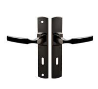 Paire de poignées de porte trou Serrure Vachette ARTIS chrome diamant noir