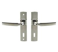 Vachette Ensemble de Poignée de Porte sur Plaque ARTIS - Version Clé L pour Porte de Chambre et Bureau - Entraxe 165 mm - Matériau Zamak Résistant - Garantie 10 Ans - Finition Platine