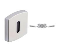 Vachette - Jeu de Rosaces Carrées MUZE/ARTIS + Poignée de Porte ARTIS + Poignée de Fenêtre ARTIS - Zamak/Aluminium Résistant à la Corrosion - Finition Chrome Velours - Garantie 5/10 Ans