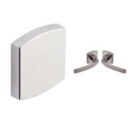 Vachette - Jeu de Rosaces Carrées MUZE, ARTIS, SCULPT + Poignée de Porte ARTIS Béquille/Rosace Carrée + Set de Poignée de Fenêtre ARTIS Indexage 90° - Finition Platine - Garantie 10 ans