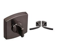 Vachette - Jeu de Rosaces Carrées (MUZE, SCULT, ARTIS) à Condamnation WC/SDB + Poignée de Porte ARTIS Bec de Cane + Set Poignée de Fenêtre ARTIS (Indexage 90°) - Diamant Noir - Garantie 5/10 Ans