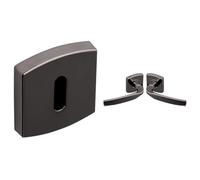 Vachette - Jeu de Rosaces Carrées (MUZE, SCULT, ARTIS) Clé I Porte Cylindre + Poignée de Porte ARTIS Bec de Cane + Set Poignée de Fenêtre ARTIS Indexage 90° - Diamant Noir - Garantie 5/10 Ans