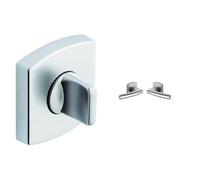 Vachette - Jeu de Rosaces Carrées MUZE/SCULT/ARTIS Condamnation WC/SDB + Poignée de Porte SCULT Bec de Cane + Set Poignée de Fenêtre Indexage 90° - Zamak - Garantie 10 Ans - Chrome Velours