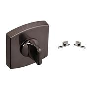 Vachette - Jeu de Rosaces Carrées MUZE/SCULT/ARTIS + Poignée de Porte SCULT - à Condamnation Porte WC/SDB + Béquille et Rosace Carrée Solidarisées Bec de Cane - Diamant Noir - Garantie 10 Ans