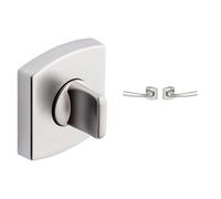 Vachette - Jeu de Rosaces Carrés MUZE/ARTIS/SCULPT + Poignée de Porte MUZE - Condamnation pour Porte de SDB/WC + Béquille et Rosace Carrée Solidarisées Bec de Cane - Platine - Garantie 10 ans