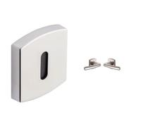 Vachette - Jeu de Rosaces Carrés MUZE/ARTIS/SCULPT + Poignée de Porte SCULT- Clé L pour Porte de Chambre/Bureau + Béquille et Rosace Carrée Solidarisées Bec de Cane - Platine - Garantie 10 Ans