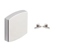 Vachette - Jeu de Rosaces Carrés MUZE/ARTIS/SCULPT + Poignée de Porte SCULT - Version Aveugle pour Cuisine/Salon + Béquille et Rosace Carrée Solidarisées Bec de Cane - Platine - Garantie 10 ans