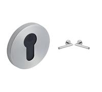 Vachette - Jeu de Rosaces Carrés MUZE/ARTIS/SCULPT + Poignée de Porte sur Rosace Ovalis - Clé I pour Porte d’Entrée/Cave + Portes Intérieures/Extérieures - en Acier - Garantie 10 ans