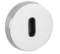 Vachette Jeu de Rosaces Rondes Ø 52 mm ROSACES JAZZ OPERA ALTO TWIST - Condamnation pour Porte de Salle de Bain et WC - Fixation Invisible - Garantie 10 ans - en Aluminium - Finition Chrome Velours