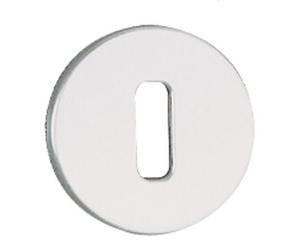 Vachette Jeu de Rosaces Rondes Ø48mm RIVIERA, BERCY, GOLF, ORCA, PARAPHE - Clé L pour Porte de Chambre et de Bureau - Fixation Invisible - en Aluminium - Garantie 10 Ans - Finition Argent