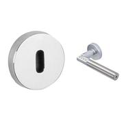 Vachette - Jeu de Rosaces Rondes JAZZ/OPERA/ALTO/TWIST + Poignée de Porte à Code Electronique/Handle sur Rosace - Clé L pour Porte de Chambre/Bureau + Portes Intérieures - Chrome - Garantie 10 ans