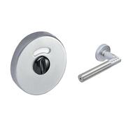 Vachette - Jeu de Rosaces Rondes JAZZ/OPERA/ALTO/TWIST + Poignée de Porte à Code Electronique/Handle sur Rosace - Clé I pour Porte d’Entrée/Cave/Bureau + Portes Intérieures - Chrome - Garantie 10 ans