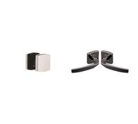 Vachette - Jeu Rosaces 6425 ARTIS + Poignée de Porte Carrée Solidarisée (Bec de Cane, Ép. 30-48mm, Zamak, Carré 7mm) + Set Poignée de Fenêtre (Indexage 90°, Entraxe 43mm, Alu) - Diamant Noir